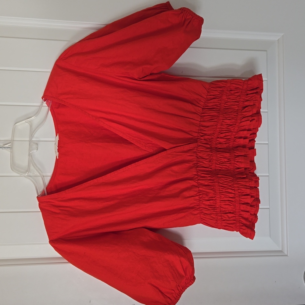 Sim & Sam Smocked Cotton Crop Top